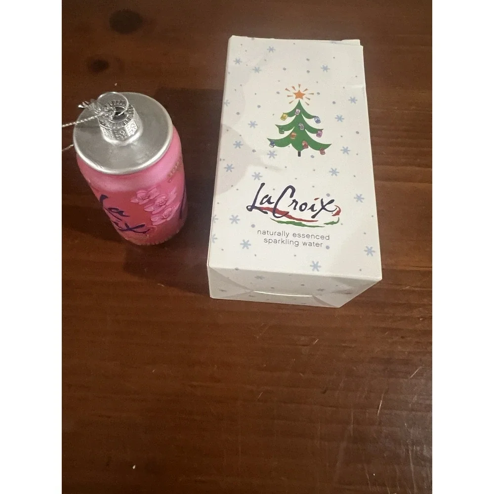 New‎ Lacroix Cherry Blossom Christmas Ornament Sparkling Water Can Holiday